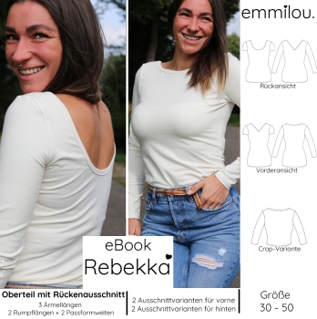 eBook Damenshirt "Rebekka" Größe 30-50 Schnittmuster & Nähanleitung